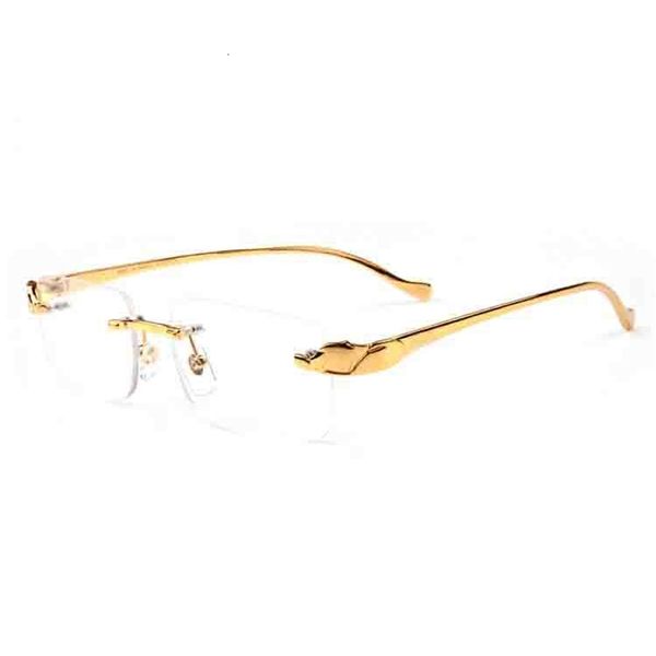 

fashion rimless sunglasses for men 2021 ladies sports attitude leopard frame sunglasses gold silver come with boxes lunettes gafas de, White;black