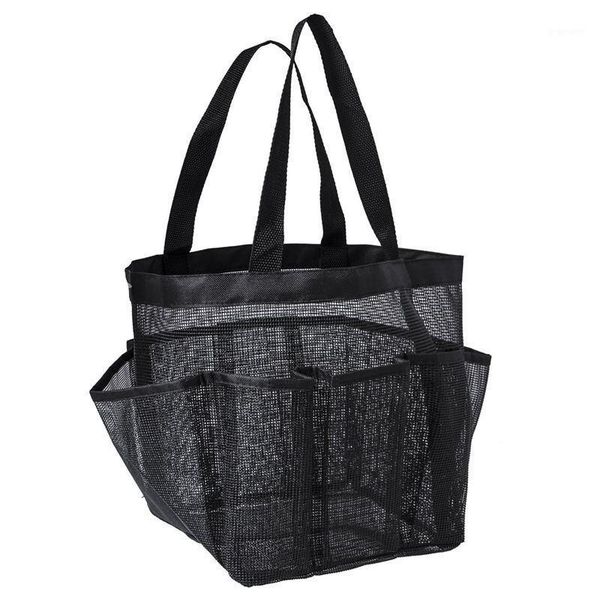 

portable mesh shower caddy, quick dry shower tote hanging bath & toiletry organizer bag 9 storage pockets, double handles coll1
