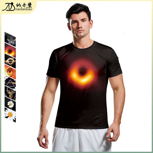 

2020 sve new selling short hollow 3d digital printing t-shirt for lovers, Black