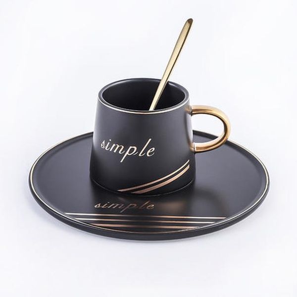 

condensed coffee gold rim ceramic cup tumbler tea cups and saucer set soy milk drinkware breakfast mugs saucers spoon sets yxlaiy xhhair