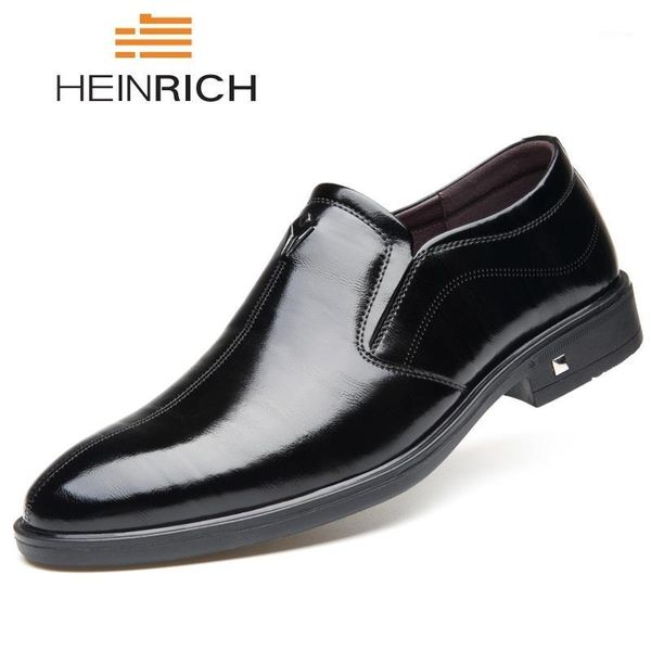 

dress shoes heinrich fashion wedding for men comfort business formal leather chaussures hommes en cuir1, Black