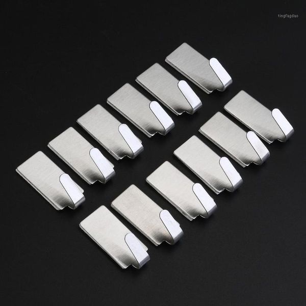 

hooks & rails nuolux 12pcs adhesive stainless steel clothes towel racks holder wall for kitchen bathroom little things1