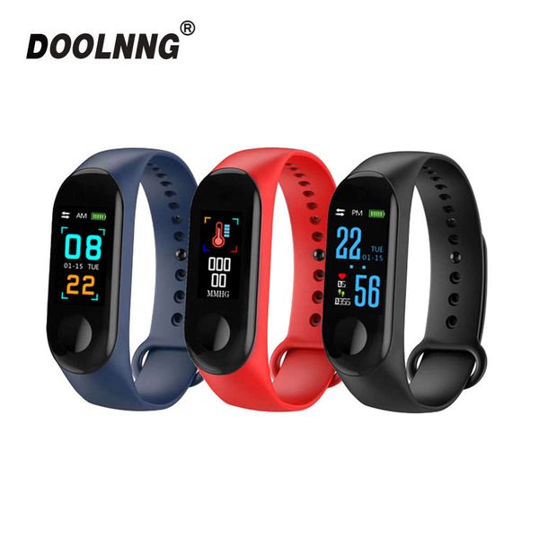 

doolnng m3 plus sports fitns tracker watch strap blood prsure monitor intelligent heart rate wristband