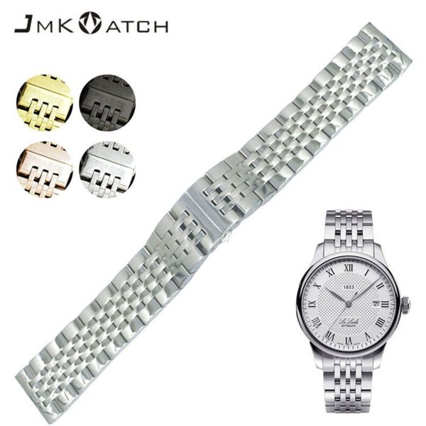 

t41 tiansuo watch band force lock / t006 steel strap male butterfly button 1853 mechanical fine steel watch, Slivery;brown