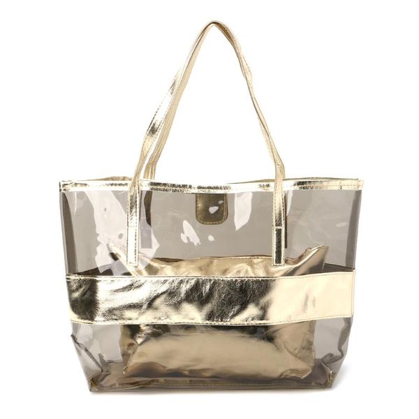 

women transparent shopping bags jelly clear beach handbag tote shoulder bag