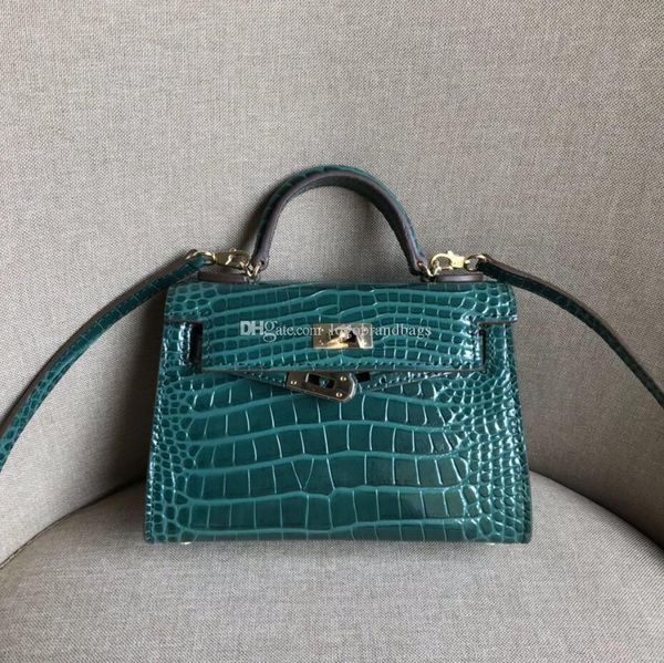

mini alligator bag size 19cm totes fashion shoulder bag brand women totes genuine leather fashion bags all colors high quality