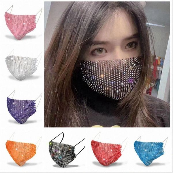 

mouth ljjp2 cover diamond masks accessories party sunscreen mask designer fashion facial mask sequins face halloween trendy rhinestone krtk