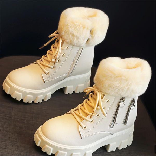 

winter martin snow boots new shoes woman warm woman ankle boots female slope heel shoesq75, Black