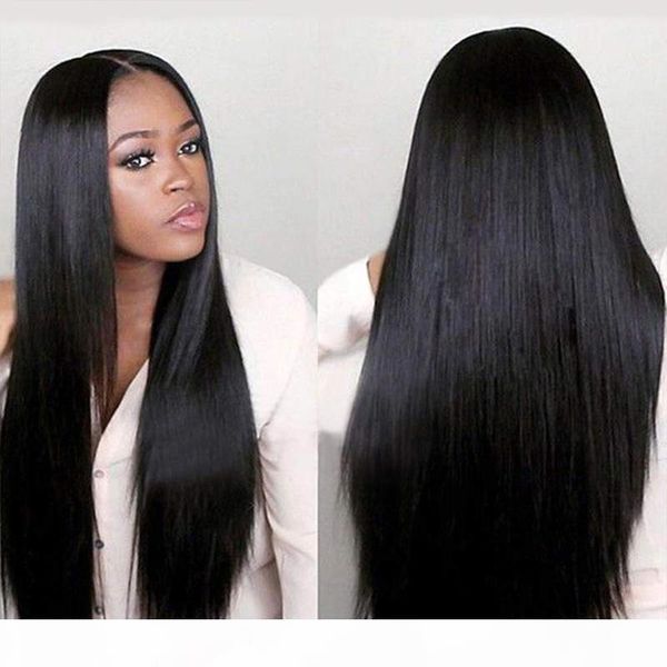 

brazilian peruvian straight lace front wig full lace human hair wig 8~24 inches remy hair natural colorpre plucked hairline for women, Black;brown