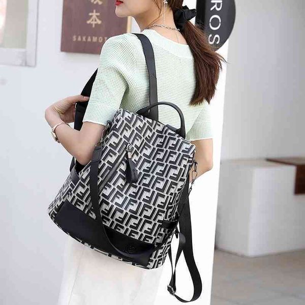 

2022 latest handbag factory store backpack women's simple large capacity anti-theft leisure out soft leather travel bags