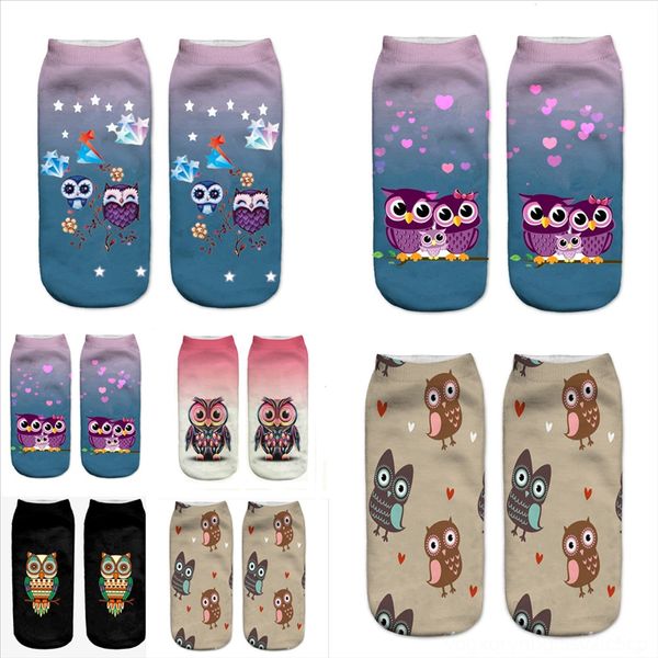 

hiivi autumn and winter multi color casl soft cotton animal print men's socks cartoon skateboard happy funny sock comfortable owl tube, Black