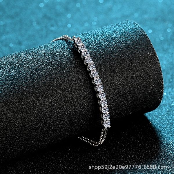 

nmrag row bracelet drill 1.3 caramson diamond bracelet simulation silver s925 drill sterling identification mly5r, Golden;silver