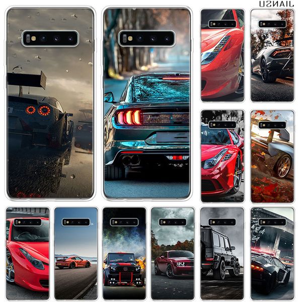 

red sport auto car design case s8 plus s9 s10 s10e cover for samsung note 8 9 10 pro coque phone s20 ultra 4g shell