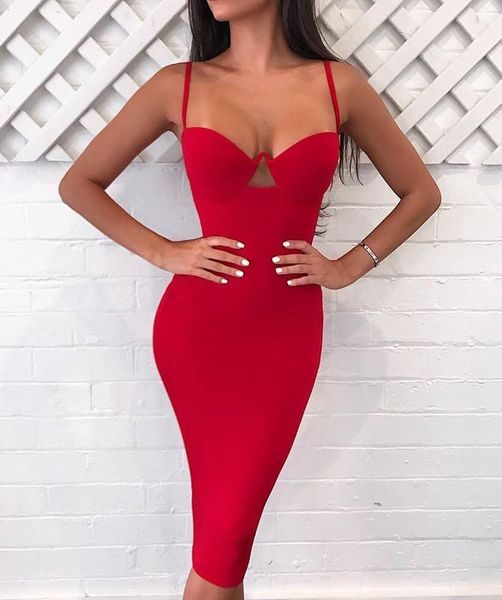 

casual dresses celebrity red black keyhole knee length rayon bandage dress night club party, Black;gray