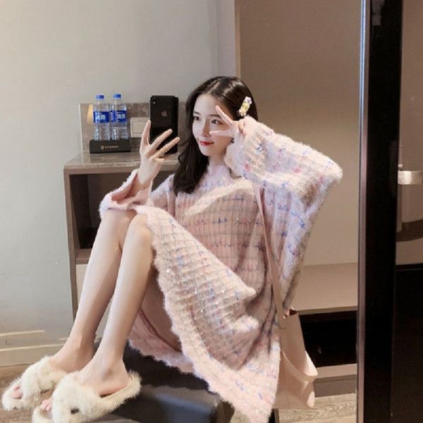 

2021 new woman women's sweaters winter bright silk super faerie sweater knitted foreign fashion tyjtjy nosb, White;black