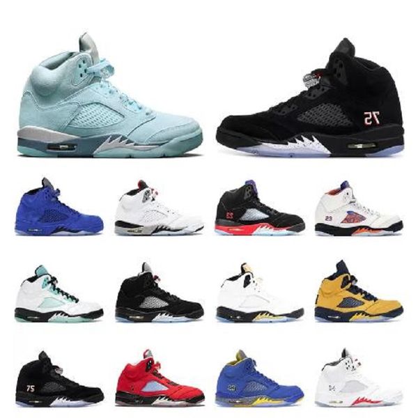 

jumpman 5 5s basketball shoes for men designer sneakers blue bird shattered camo fire red backboard black muslin oregon florida gators conco