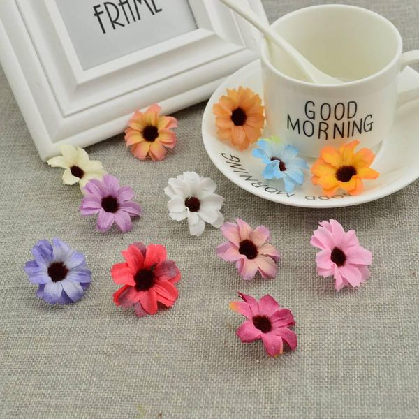 

10pcs lot silk sunflower artificial plants for decoration stamen home decoration accessories diy christmas wreath fake daisy bbyqou