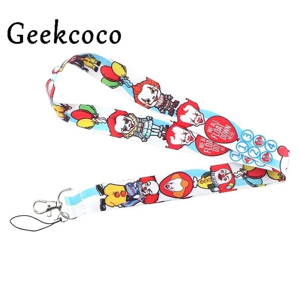 

10pcs/lot ghost cartoon horror keychain accessories mobile phone id badge holder key strap neck lanyard camera j0731