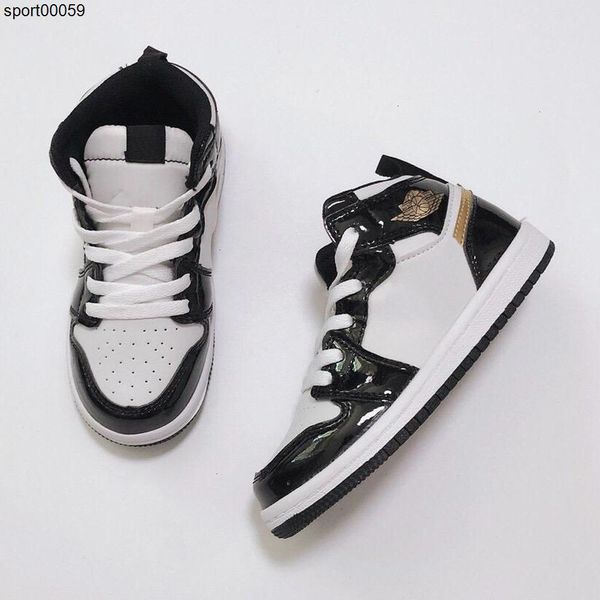 

jointly jumpman kids chicago 1s og signed high basketball shoes 1 infant boy girl children sneakers toddlers born baby trainers, Black