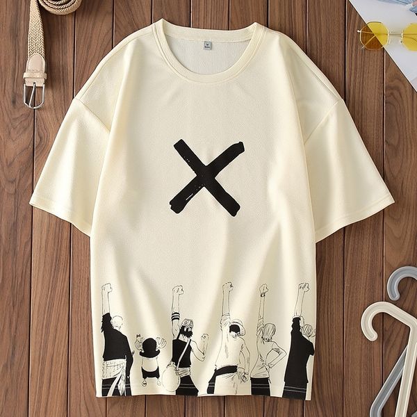 

t 2021 men's shirt arriving new simple design cross line x printer t-shirts men summer style of in short t-shirt k139 vsah, White;black