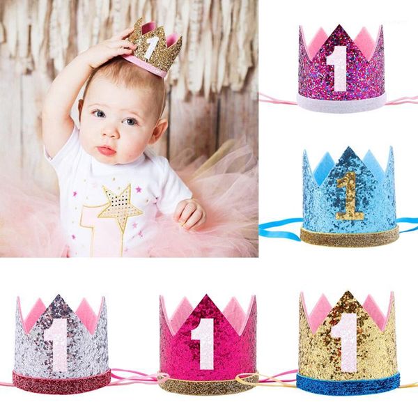 

party hats 1 2 3 birthday caps flower crown 1st hat born baby/headband year decorations1