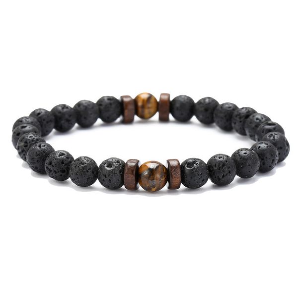 

new vintage men bracelet natural moonstone bead tibetan buddha bracelet chakra lava stone diffuser bracelets men jewelry gift drop shipping, Black