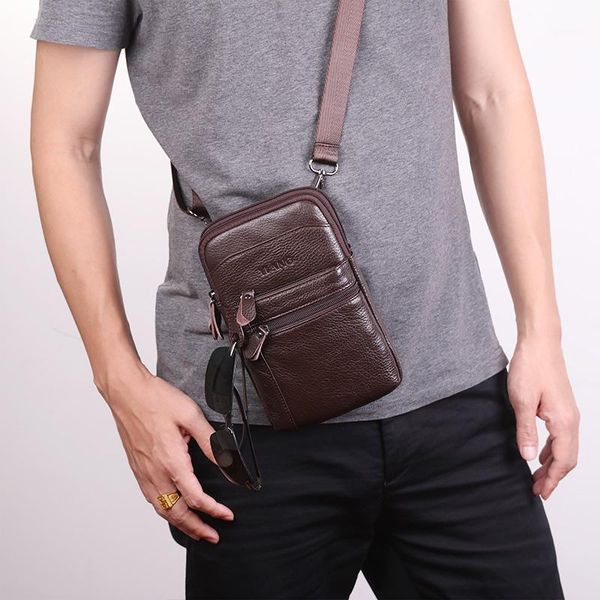 

waist bags men genuine leather cowh belt pouch fanny pack wallet purse travel shoulder me sling multipurpose bags1