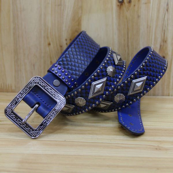 

snake rivet men's and women's real belt, Black;brown