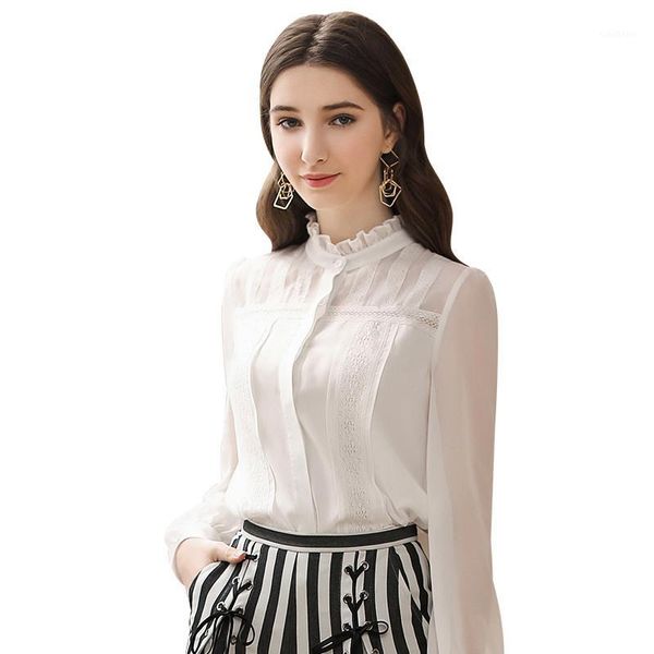 

summer women temperament white chiffon blouse korean style clothing1