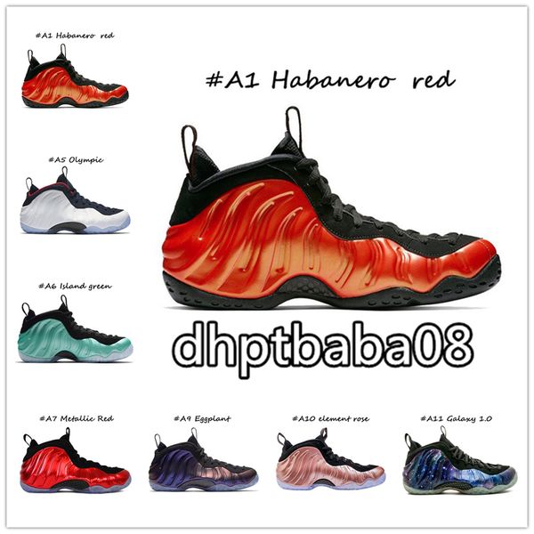 

penny hardaway foams one olympic denim black metallic gold basketball shoes pro sequoia eggplant black metallic gold mens sneakers sports, White;red