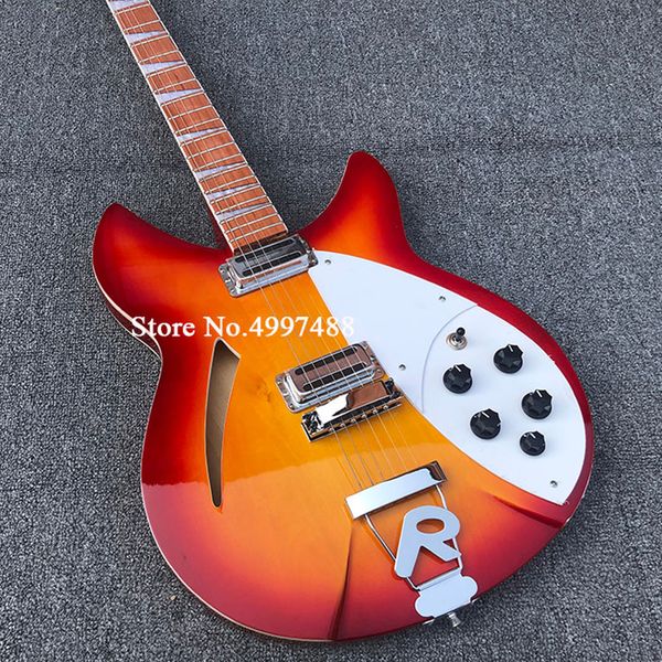 021New varış 6-dize akustik elektro gitar, retro kırmızı boya, net ses kalitesi, hafif ve taşınabilir,