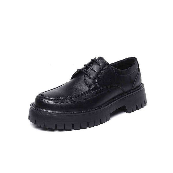 Sapatos de vestido 2022 novos homens casuais tendência selvagem moda baixo top de couro soled zapatos de hombre 220223