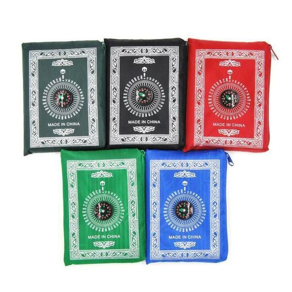 

islamic rug braided mat portable zipper compass blankets pocket prayer rugs muslim worship blanket dhb2816