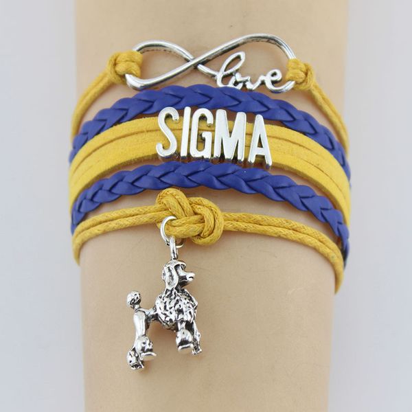 

infinity love sigma sgrhorms dog charm wrap bracelets braid charms bracelet gifts for women & men bracelets jewelry, Golden;silver