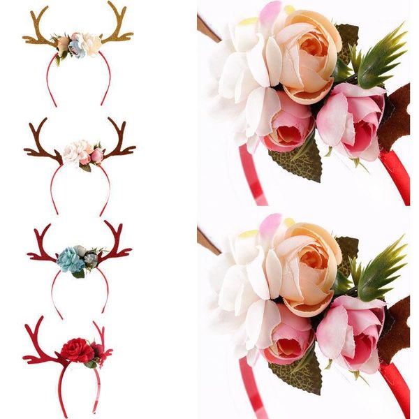 Decorações de Natal Rena Antlers Headband e Páscoa Festa Headbands DIY Mulheres Girs Kid Deer Traje Fato de Cabelo De Cabelo1