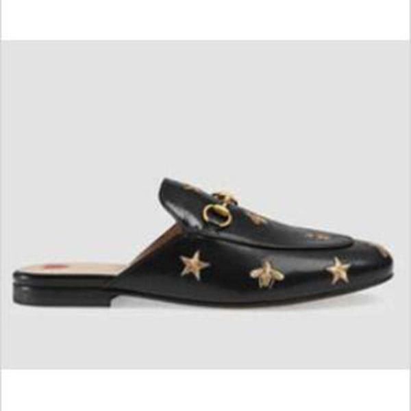 

women sandals leather loafers fur muller slipper with buckle fashion women princetown ladies casual fur mules flats new slipper x12, Black