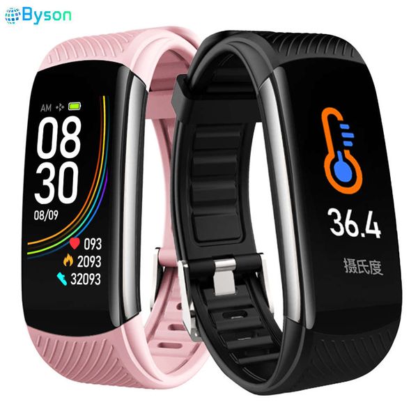 

c6t intelligent temperature measuring blood prsure heart rate health monitoring waterproof multi-mode sports bracelet