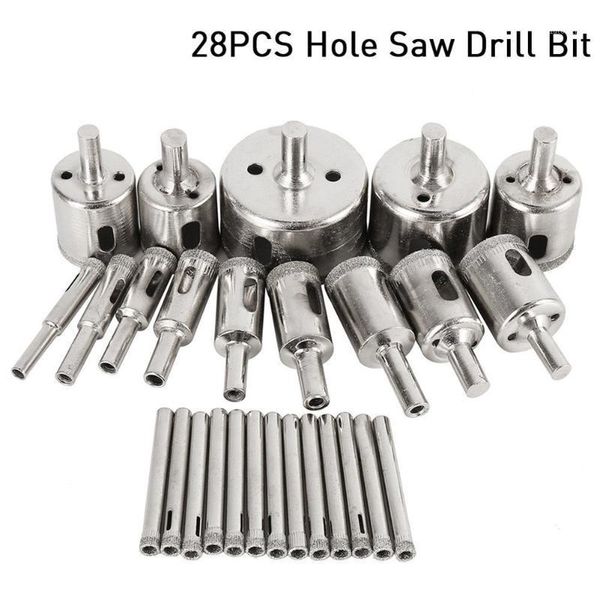 

28 pcs/set drill bit high strength hollow drill hole saw bit 6-50mm for marble tile glass woodworking tools1