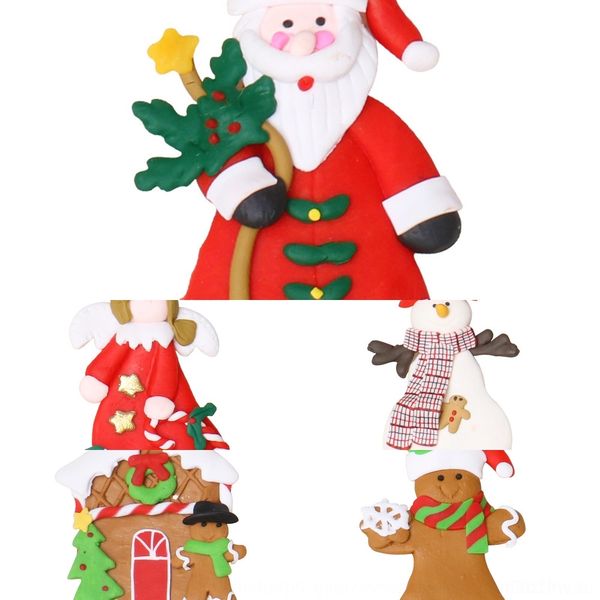 

hspj1 decorations 9cm large pendant jewelry claus soft clay santa cake snowman gingerbread cake christmas tree pendant iemy6