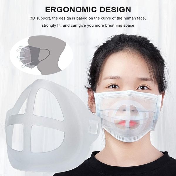 

3d mask holders breathable valve mouth mask support lipstick protection face mask bracket food grade silicone