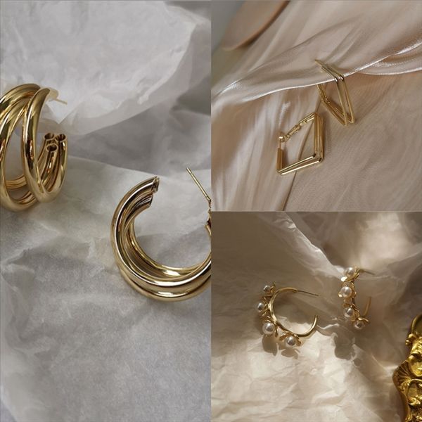 

bxuk new coming bijoux women novelty earrings for filled big hoop stud large hoop earring fashionable alloy small lion head earring items, Golden
