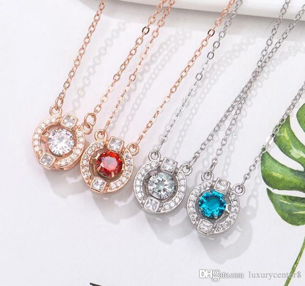 

luxury- 925 silver pendant necklace beating heart zircon necklace collares gift accessories fashion jewelry for women designers jewelry