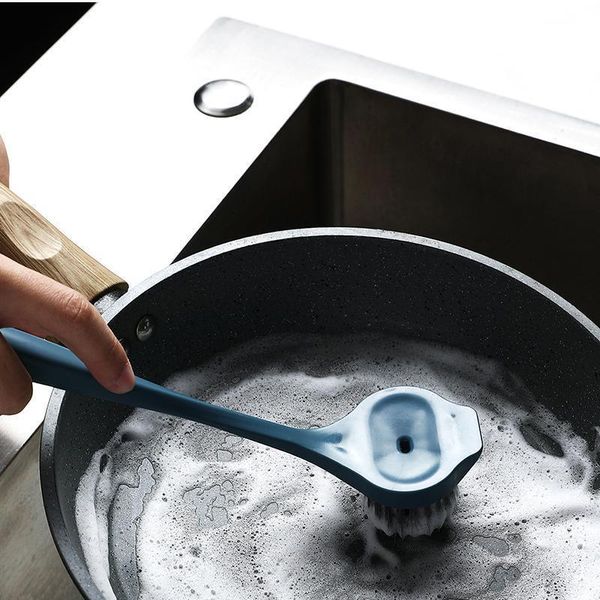 

kitchen cleaning brush pot cleaner long handle dish bowl pot washing brush with liquid dispenser home kitchen cleaning tools h jllkfg