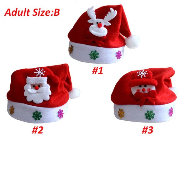

мода для взрослого рождества санта hat мягкой партии красной плюшевого beanie hat классической партия xmas костюм рождественских украшений п