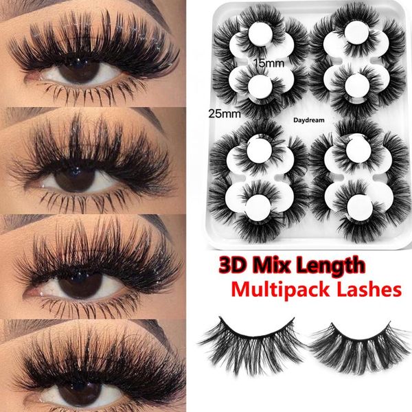 

20 pairs new 3d faux mink false eyelashes natural wispy fluffy eyelashes handamde cruelty-lashes extension makeup tools