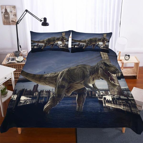

3d printing bedding set custom kids children duvet cover set cartoon dinosaurs single  king size bed sets 3pcs1