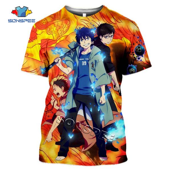 

cool men clothing blue exorcist 3d anime pullover 3d print shirts humor comics kawaii men clothing