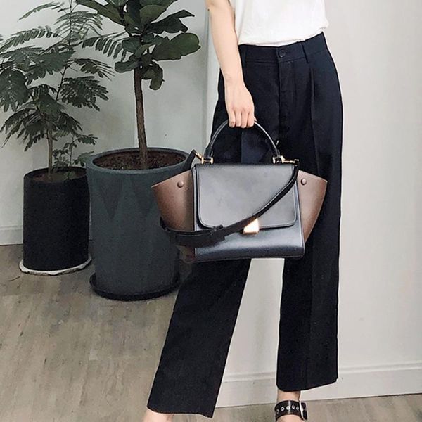 

женские костюмы повседневные брюки свободные прямые цвета сопоставление 2020 летние новые женские брюки лодыжки с карманами, Black;white