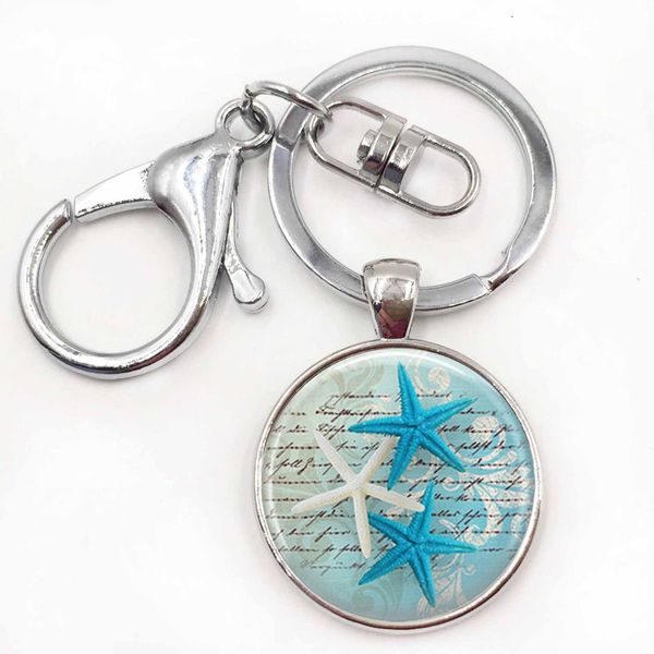 

starfish key rings ocean starfish jewelry nautical keychains christmas gift for women for men, Slivery;golden