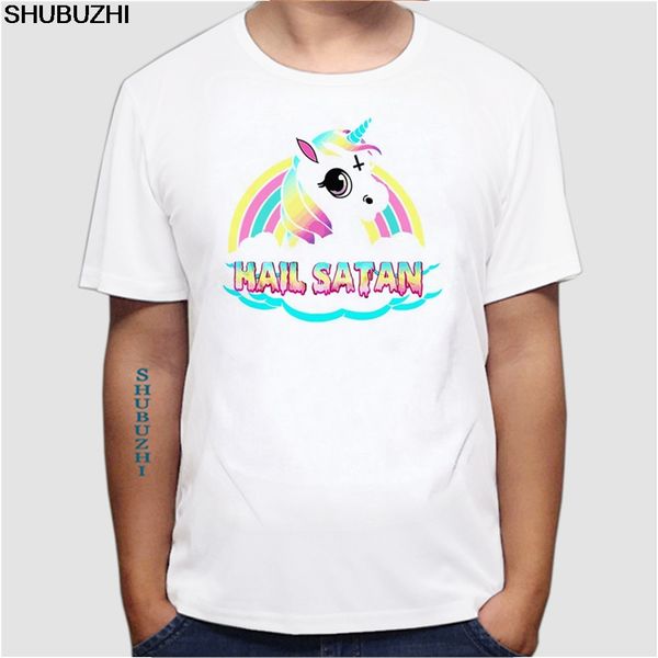 

t shirt for mens unicorn hail satan death metal rainbown t-shirt men summer outfit tee shirt mens euro size sport hooded sweatshirt hoodie